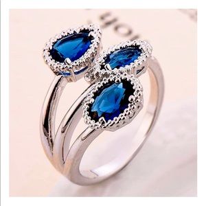 Marquise cut Blue Zircon Wrap ring